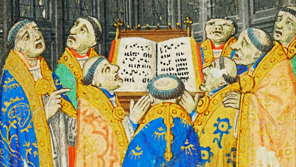 Medieval doctors of the church arguing
